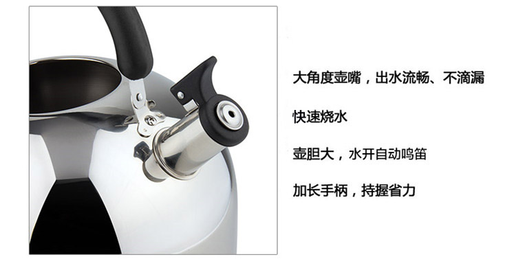 
                                        【京东超市】维艾 复底电磁炉不锈钢烧水壶鸣笛煤气燃气通用4L WA-4L-FSH                