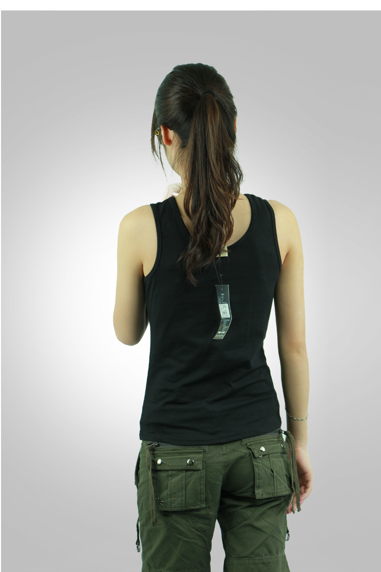2016新款夏季户外军迷服饰女u型工字吊带背心女无袖纯棉背心 军绿 m