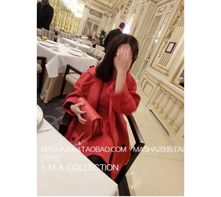 尤冬 秋冬女装修身甜美呢子大衣韩版加厚中长款羊毛呢外套女 藏青色(加厚) L
