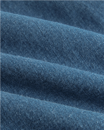 佐丹奴giordano女装衬衫弹力牛仔衬衫05348024 76深靛蓝/皎雪条纹色