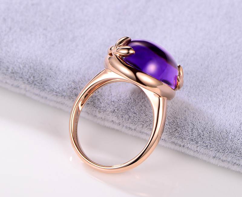 米莱珠宝68克拉紫水晶戒指女款18k金镶嵌彩色宝石15个工作日高级定制