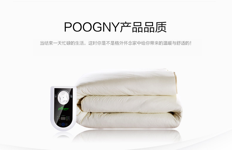 
                                        POOGNY福坤禧 韩国智能水暖毯床垫 电热毯单双人加厚电褥子 PB350CLA—紫色床垫1.8*2米                