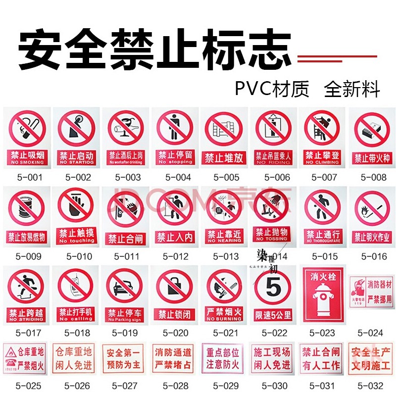 安全禁止標識嚴禁煙火警示牌禁止標誌標牌pvc提示牌牆貼 禁止放易燃物