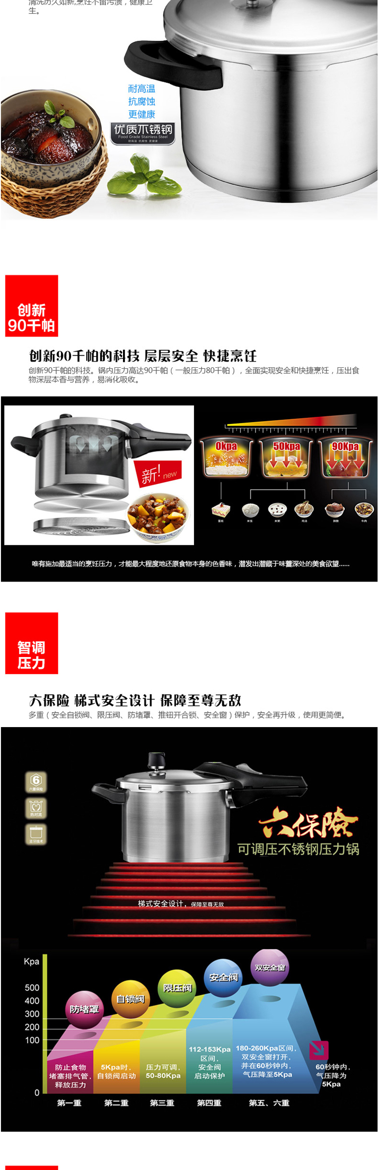 
                                        
                                        爱仕达 高压锅燃气 20cm电磁炉压力锅304不锈钢六保险厚底QL1820                