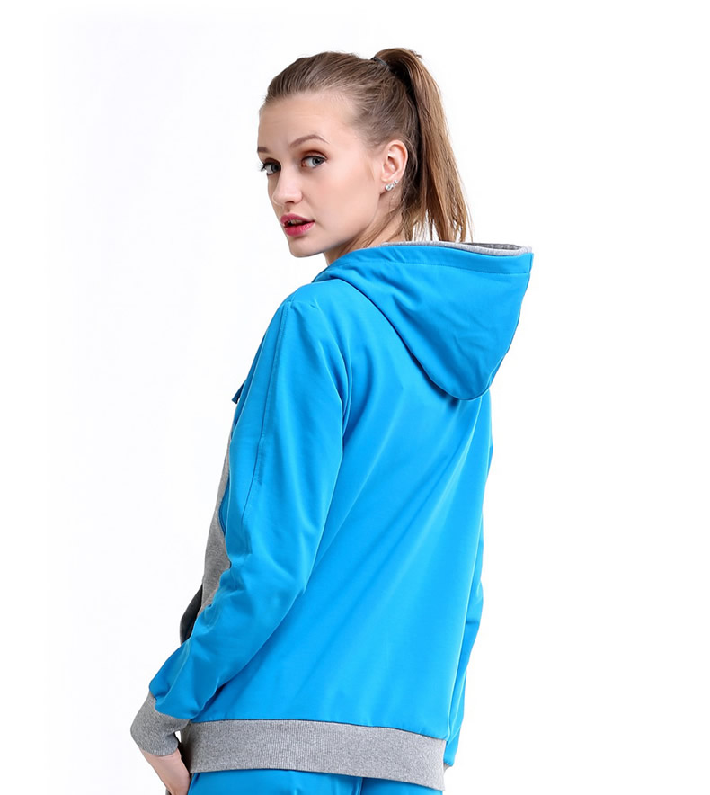 花花公子运动套装女秋季新品长袖运动服修身休闲套装开衫连帽卫衣df5