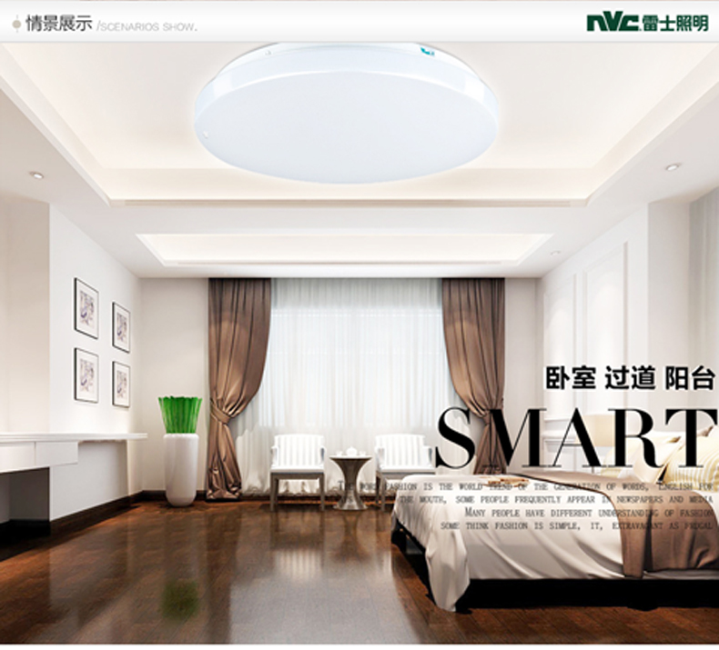 雷士照明led圆形吸顶灯具卧室餐厅玄关阳台厨卫门厅灯阳台灯走廊过道书房儿童房灯饰面包灯 圆梦 10W 正白光 直径270 mm