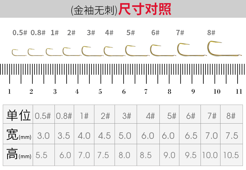 50枚進口散鉤 日本魚鉤 散裝 金袖有刺無刺優質魚鉤 金袖有刺3