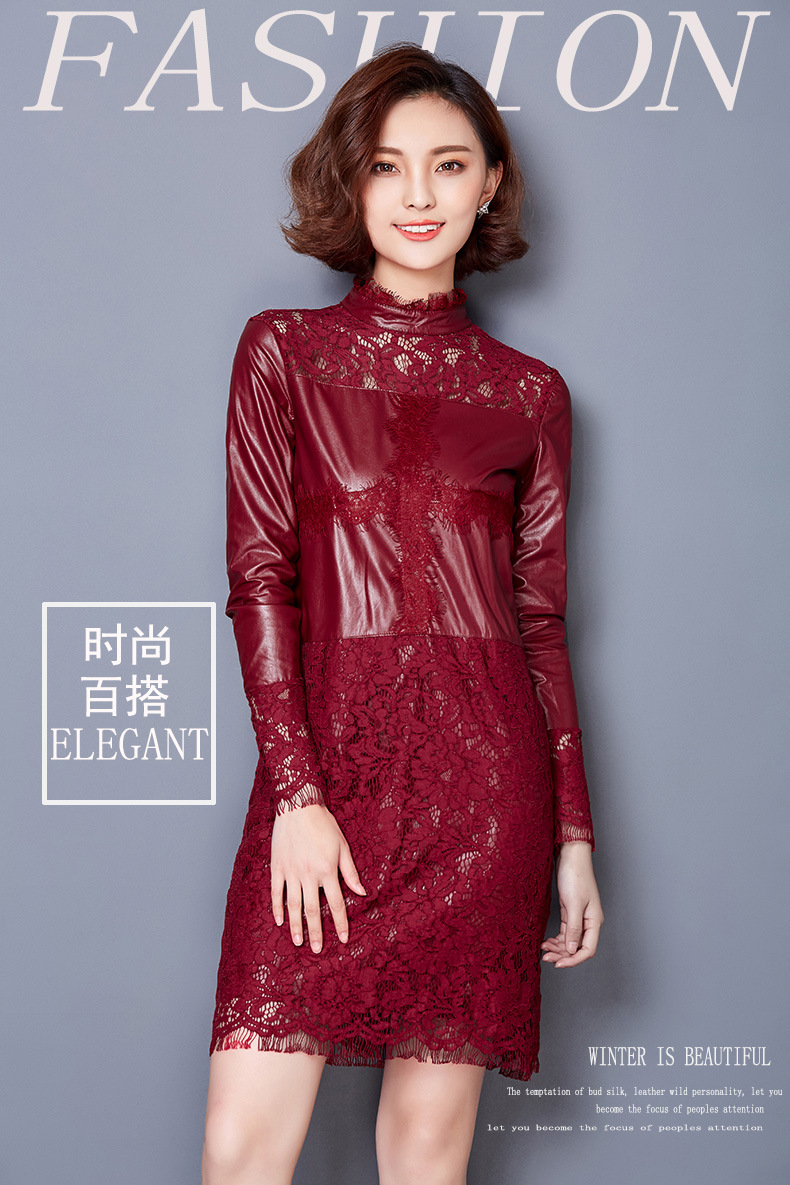 珞橙 蕾丝雪纺连衣裙夏季新款裙2016韩版修身显瘦V领短袖印花夏装连衣裙时尚裙女 孔雀蓝花 L