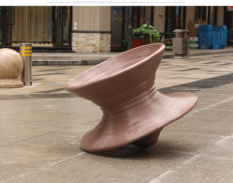 雅迪创意玻璃钢休闲椅现代陀螺仪户外旋转椅子商场儿童乐园旋转休息凳