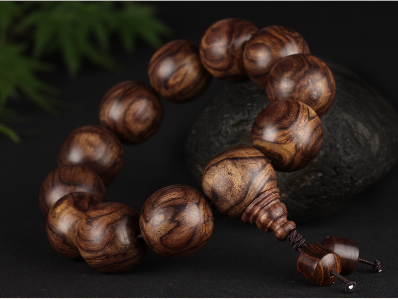 木景记对眼精品海南黄花梨手串 鬼脸鬼眼19mm男士佛珠手链 孤品 抽象