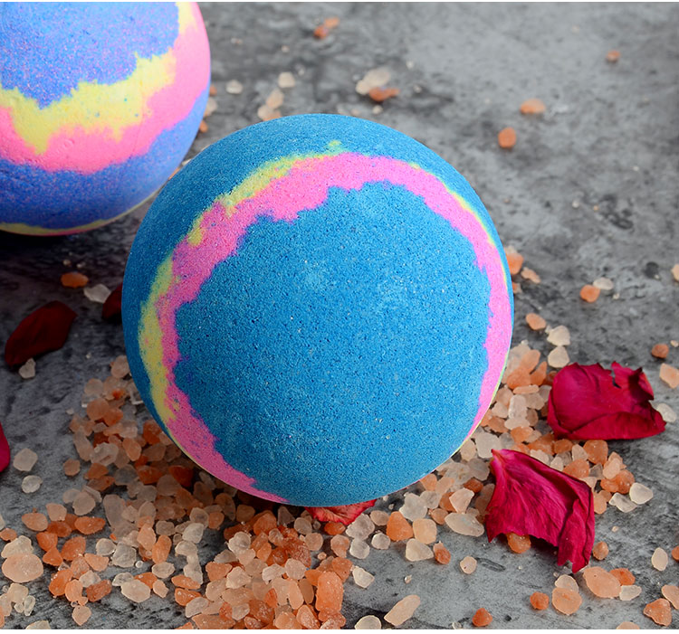 泡泡浴彩色浴芭精油星空气泡弹儿童沐浴球 120克星空浴球1个送花瓣