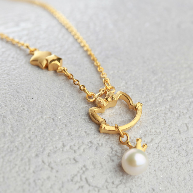 潮宏基黄金足金迪士尼disney玛丽猫星星套链黄金吊坠女款女士项链定价