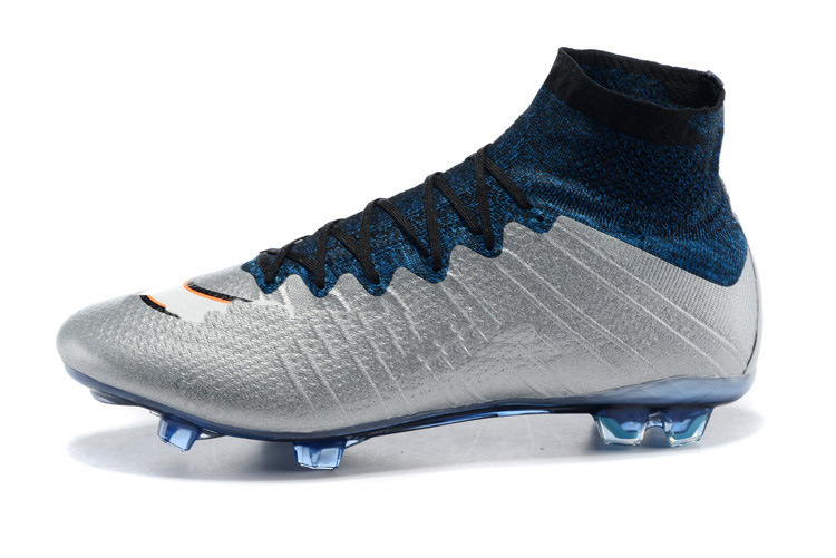 2016新款银河二代刺客高帮足球鞋 闪亮银 44