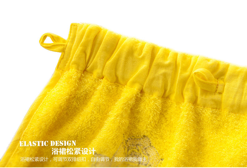 
                                        金号纯棉浴裙浴帽套装 多色可选 红3                