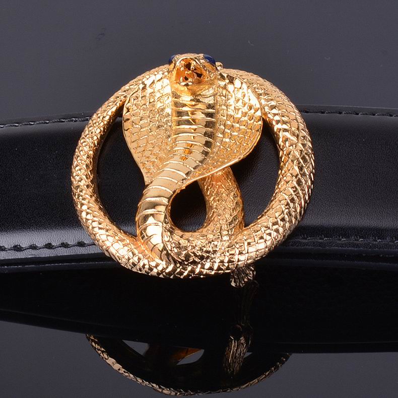 elanmeet霸气蛇形扣头圆形皮带扣316不锈钢材质金色35cmal金眼镜蛇