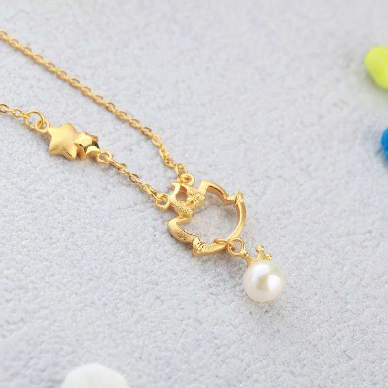 潮宏基黄金足金迪士尼disney玛丽猫星星套链黄金吊坠女款女士项链定价