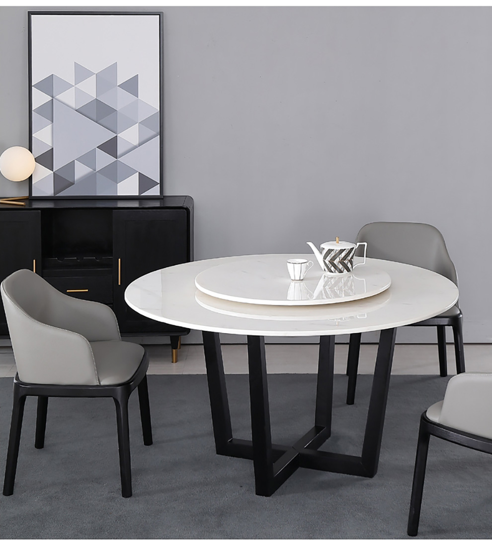 梵达家具(vatar)餐桌 北欧大理石圆桌 现代简约实木圆餐桌家用大中