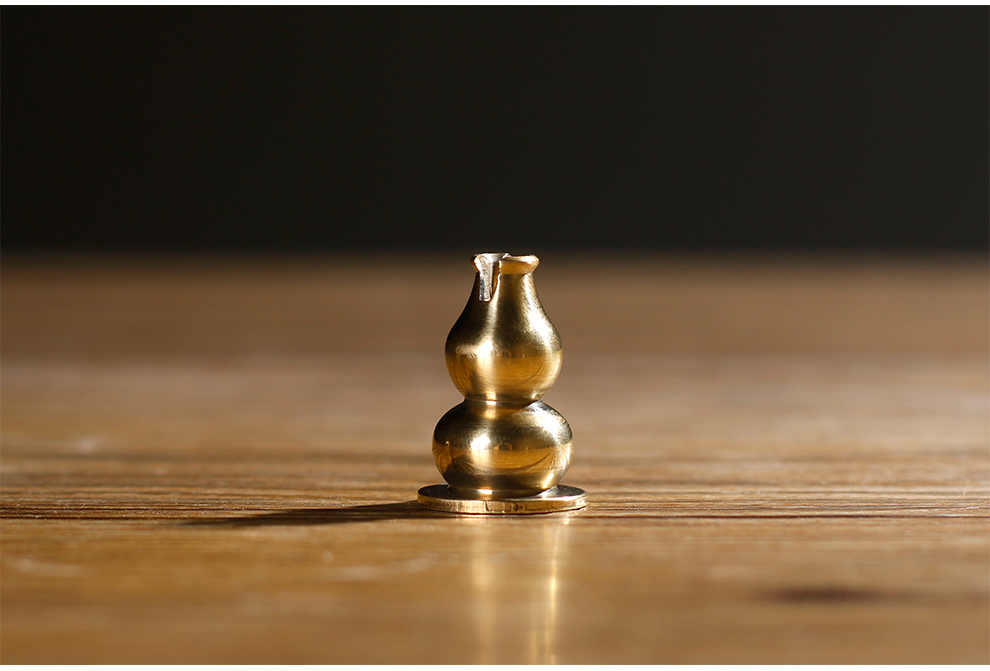 达埔铜小葫芦香插香座纯铜葫芦香底座香炉配件香托葫芦香托铜