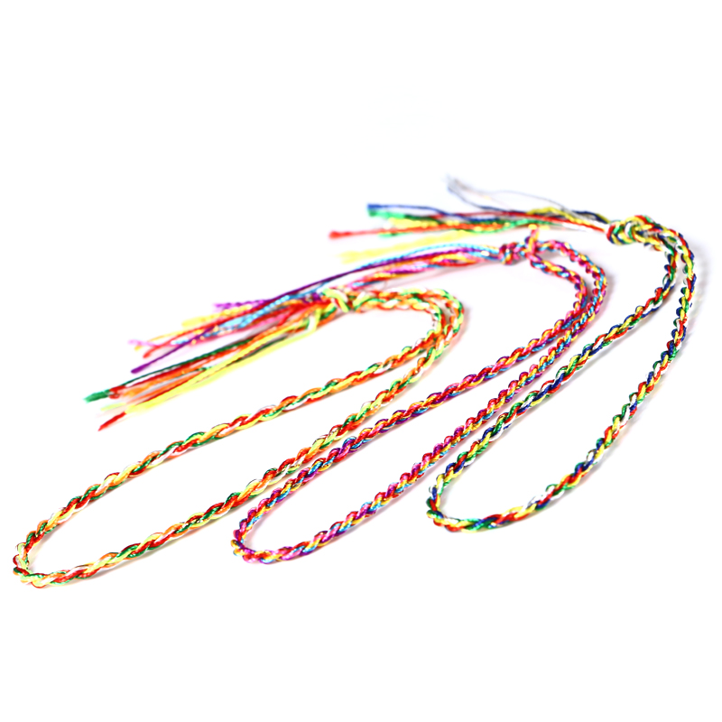 致如祎 五色线脚链端午节手工编织五彩手链手绳金刚结手绳材料男女