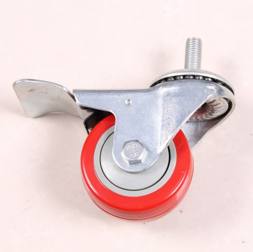 美邦不锈钢货架万向轮轮子置物架脚轮橡胶轮子实心工业轮子移动拆装