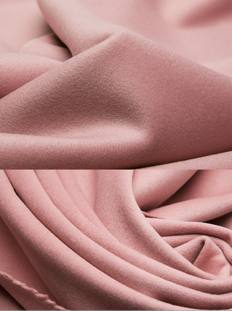 煊缎 山羊绒布料 多色双层秋冬款单色双面混纺羊毛羊绒大衣面料 短