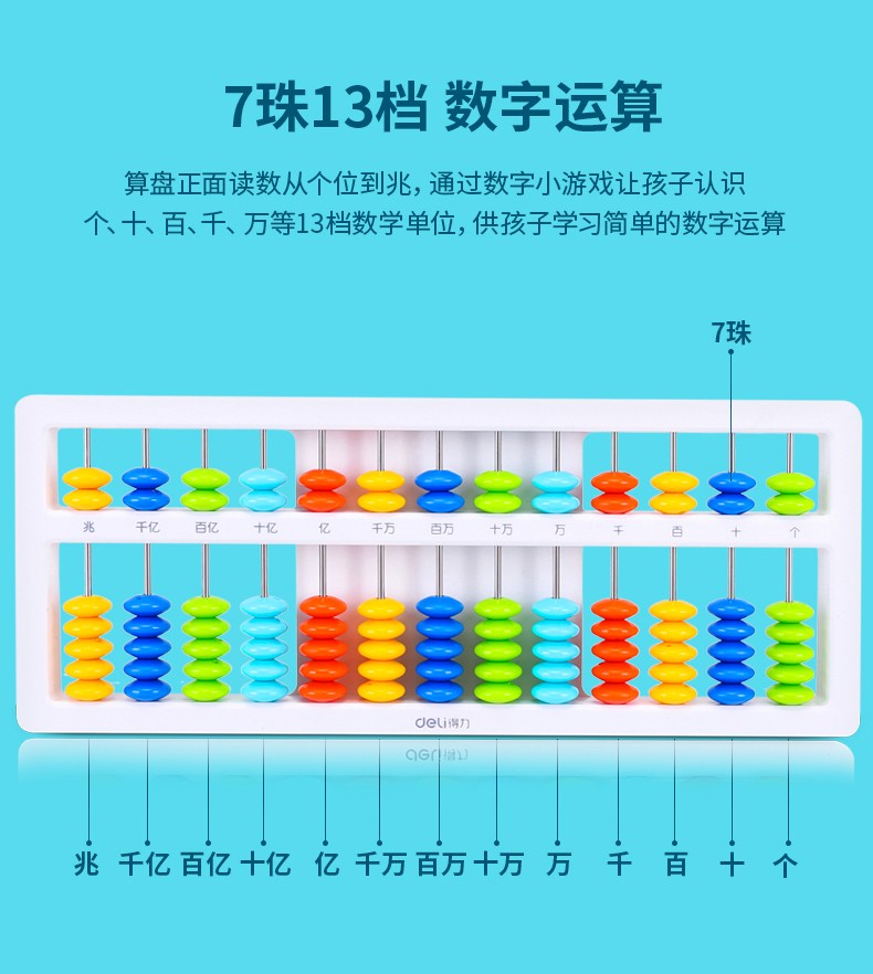 算盤帶清盤一二年級珠算數學算數加減法算術 5株13檔【內含口訣表】