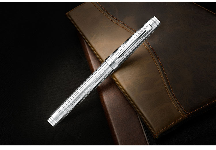 派克(parker)首席镀银白夹宝珠笔 签字笔 礼品笔