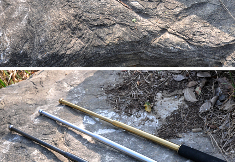 野人谷 甩棍 精钢三节甩棍表演棍 防身野外必备伸缩棍 可以碎砖26寸