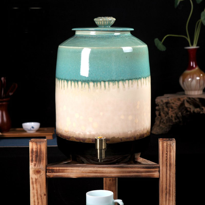 爵仕臻品酒坛水缸木架 茶水缸木架 茶盘木架 木架子 高53cm_ 2折现价