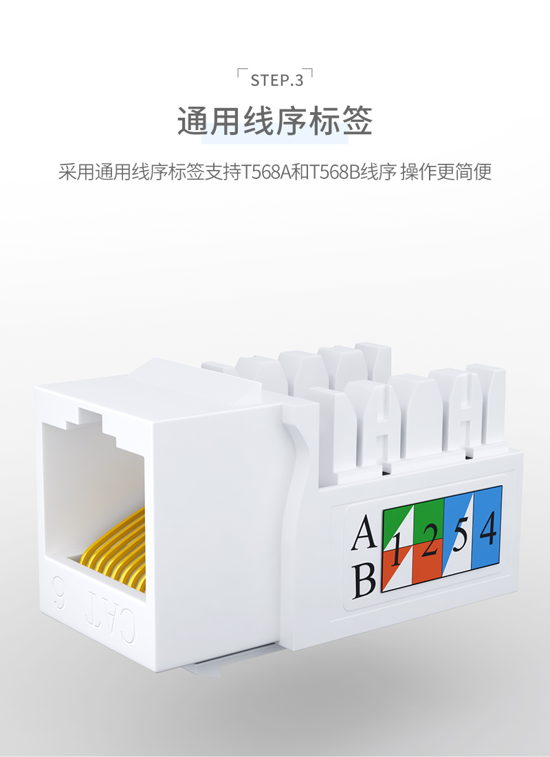 山泽(samzhe) 六类网络模块 电脑宽带插座面板 rj45超五类网络电话