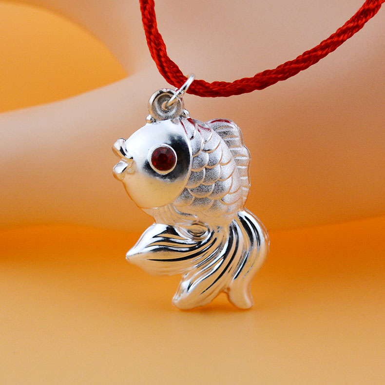 纯已久金鱼吊坠s990足银吊坠年年有余金玉满堂鱼挂件小鱼空心双面银