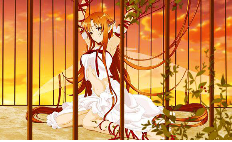 刀剑神域 亚丝娜 鸟笼女王场景 幽灵朝田诗乃 之舞 玩具摆件模型公仔