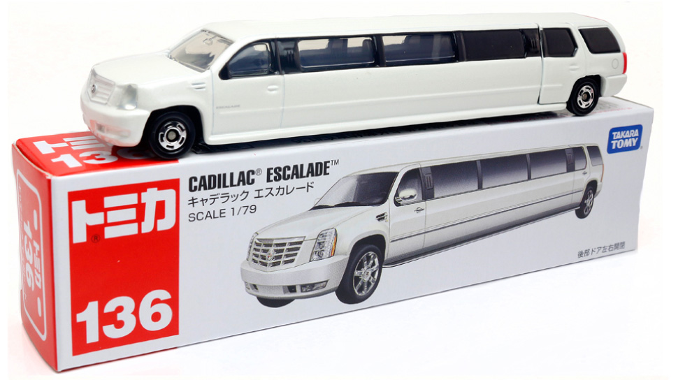 tomy多美卡仿真合金车模加长款凯迪拉克公交巴士运输车男玩具139号长