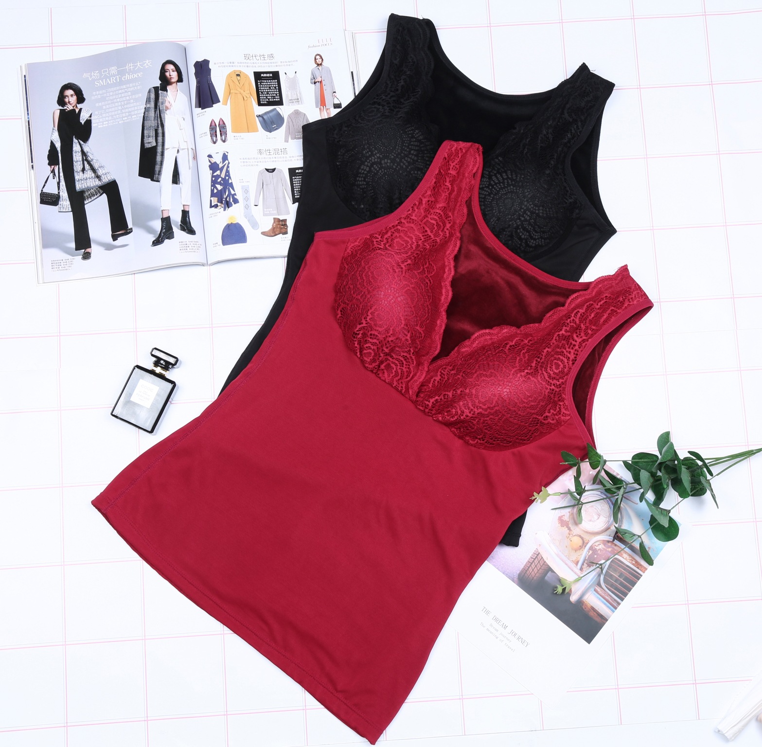 惟友加肥加大加绒背心胖妹妹冬装保暖内衣 黑色 p3建议胸围110cm内