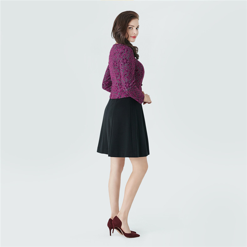 玫而美meiermei品牌专柜时尚假两件修身气质连衣裙女冬长袖连身裙h