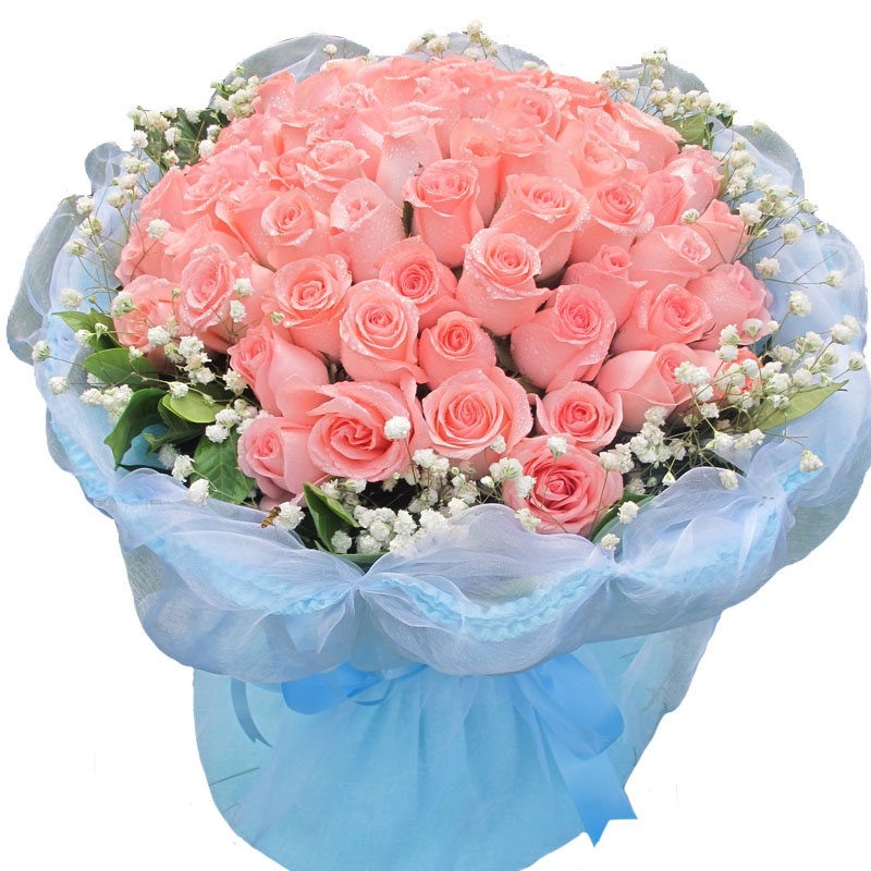 【花情】鲜花速递 33枝粉玫瑰花束 情人节 生日鲜花 全国鲜花 33枝粉