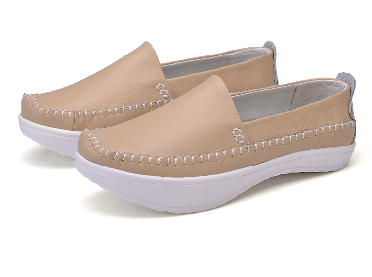 优品春季k型负跟鞋女单鞋腰椎间盘矫正前高后低倒走鞋 619米色 35