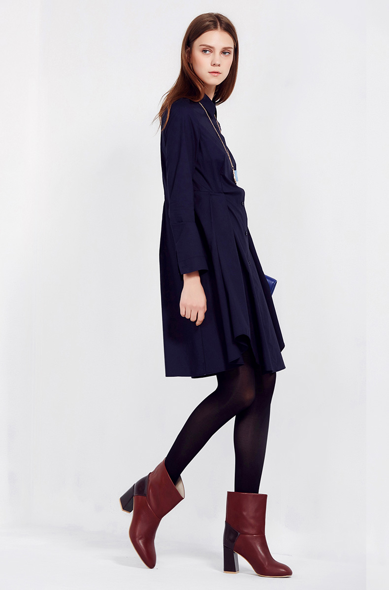 meacheal米茜尔 收腰修身显瘦连衣裙 专柜正品2016春季新款女装 藏