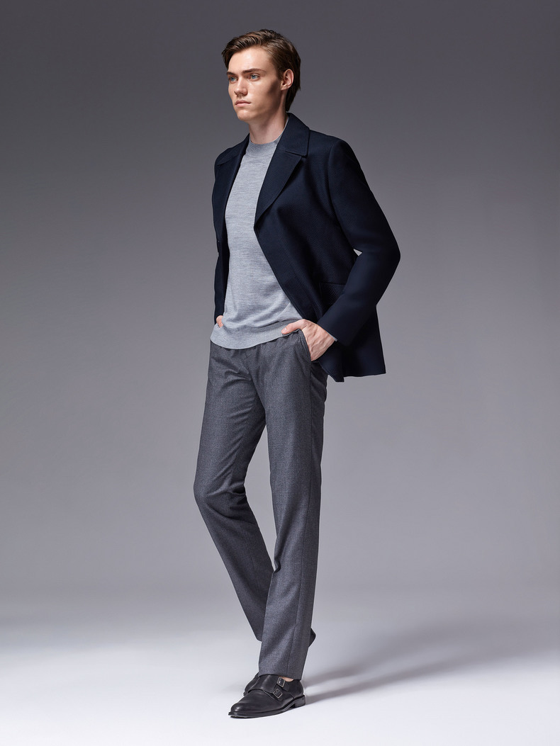 劲霸男装k-boxing 男士秋季毛呢外套中长款羊毛大衣翻领时尚毛呢大衣