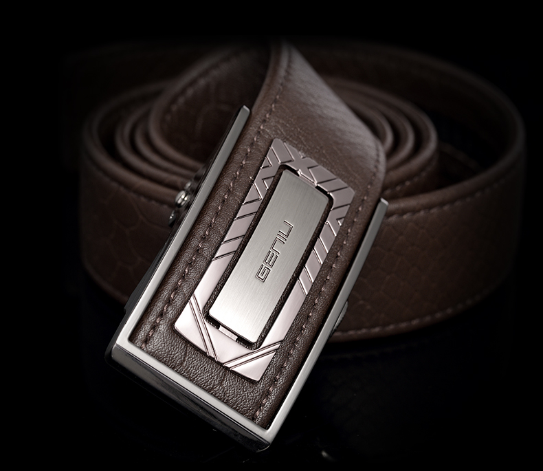 牛将军geniu 男士皮带优质头层牛皮腰带韩版商务休闲自动扣款 1112972