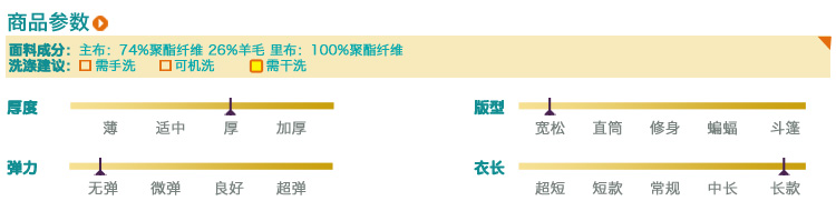 妖精的口袋 幽默风暴 2015新款春装 大口袋圆领毛呢大衣 1432127 葡萄紫 M