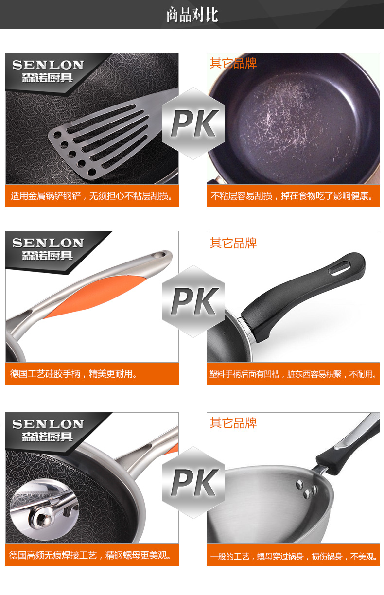 
                                        森诺不粘锅加厚烧奶锅厚底 电磁炉通用宝宝辅食煮面热奶小汤锅18cm                