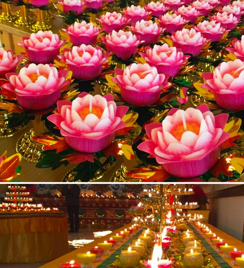 佑善阁宗教佛具莲花灯莲花蜡烛台酥油灯佛供灯红色灯座1个包邮佛教