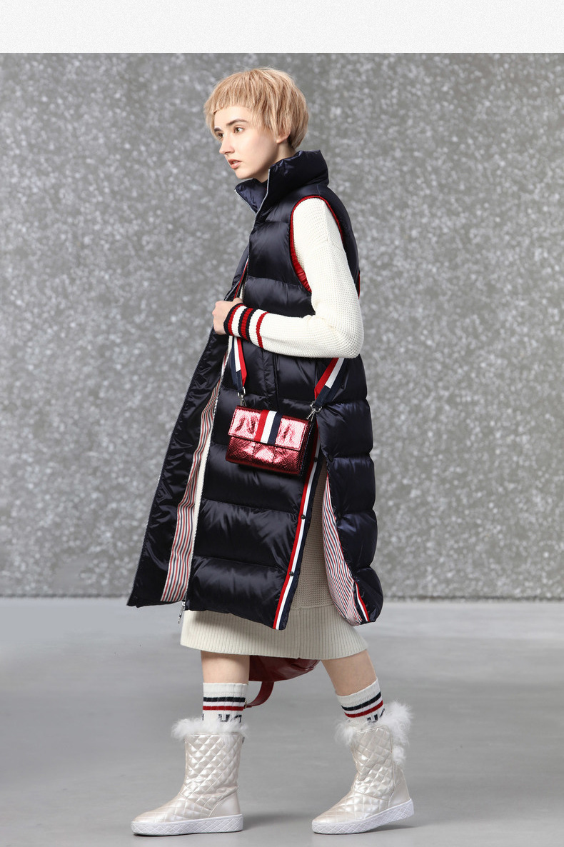 uti尤缇2018冬季新款白色高领套头长袖中腰时尚中长针织连衣裙女 白色