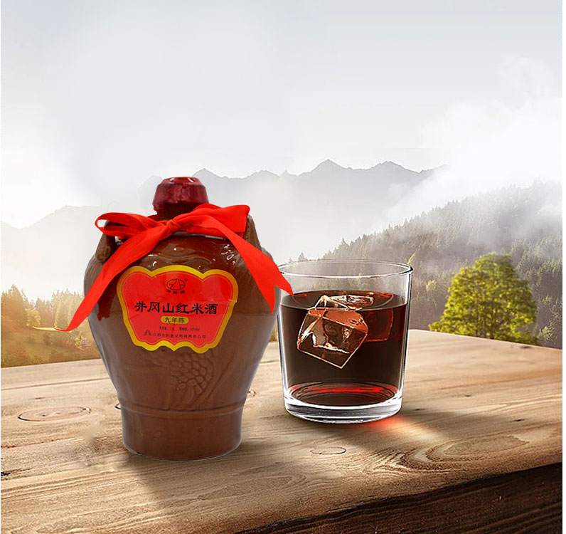 井冈山红米酒12度九年陈3斤坛装客家黄酒糯米酒礼盒装江西特产酒 红