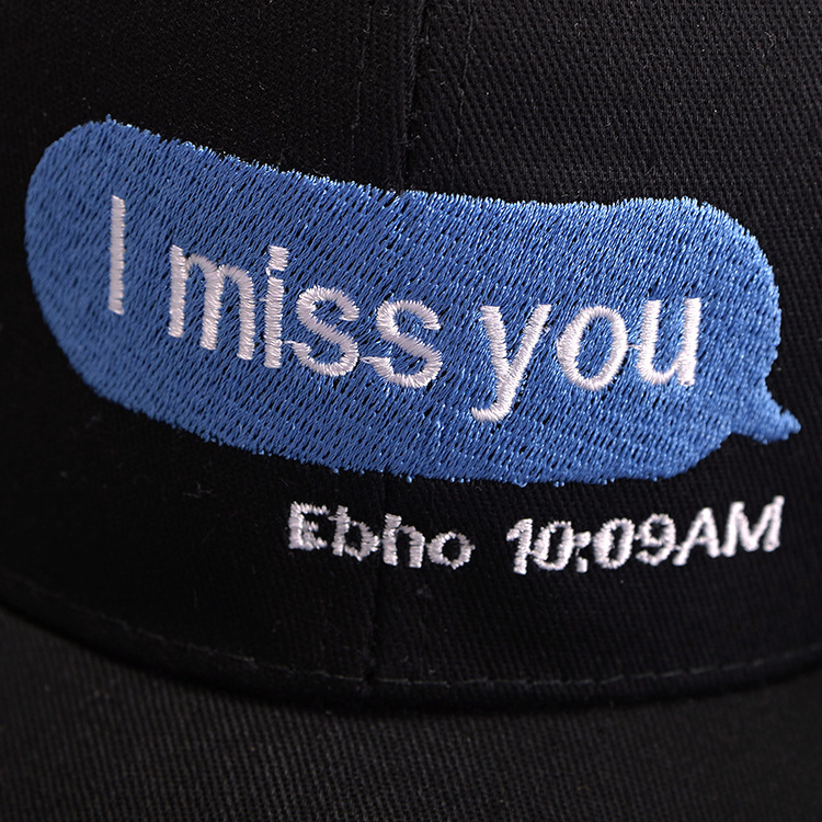 韩版字母刺绣棒球帽 男女通用英文太阳帽情侣铁扣遮阳帽春夏 imissyou
