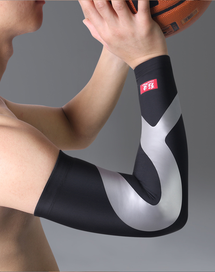 狂迷能量护臂 加长篮球丝质透气袖套 黑色 m