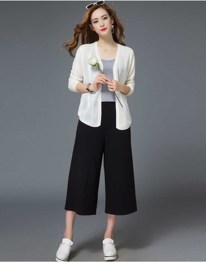 雪夕2016夏装新款针织衫开衫空调衫上衣女装薄镂空防晒外套 玫红 m