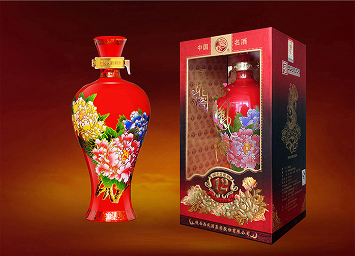西凤酒 国花瓷西凤12年/十二年 凤香型喜酒婚宴陈酿白酒礼盒 45度