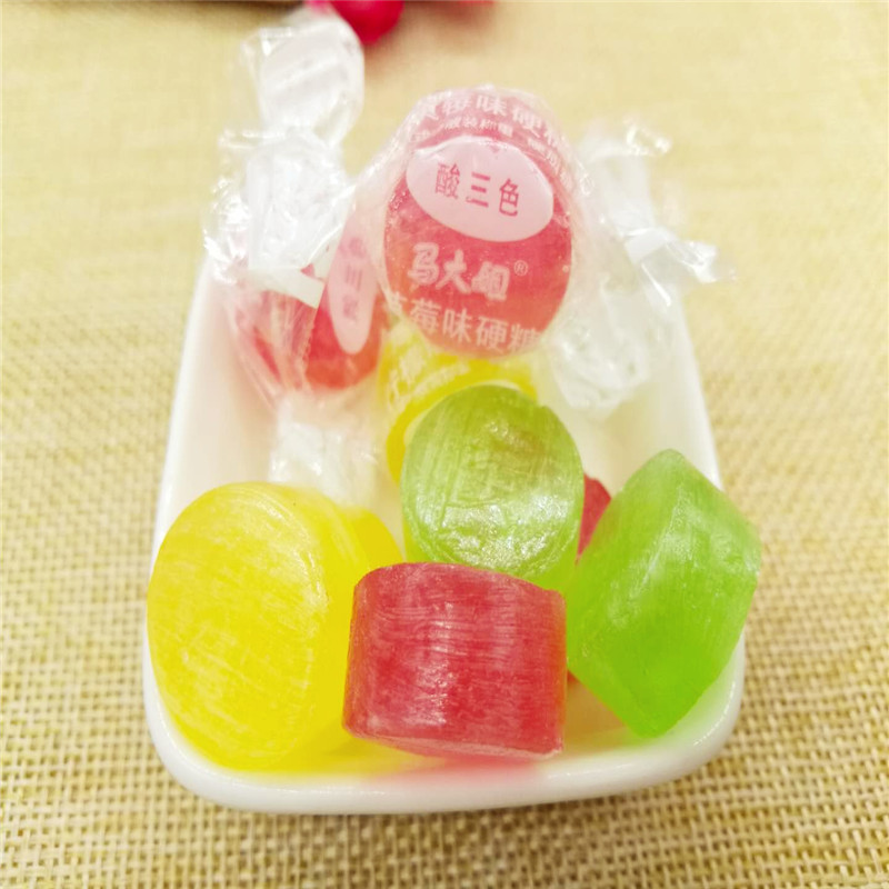 酸三色糖马大姐水果硬糖 喜糖 零食糖果散装500g斤 默认
